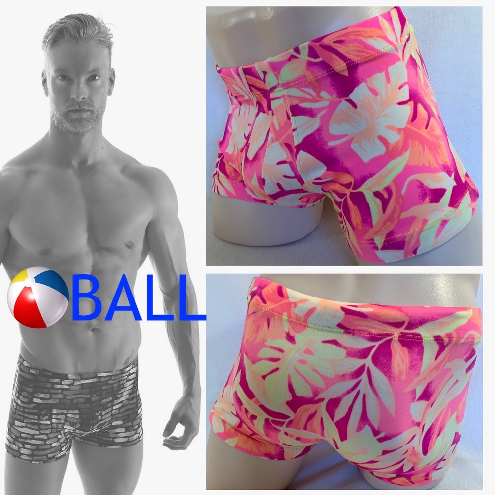 Ball Square Cut Pouch Swim Briefs 30-34 Nylon / spandex Lined crotch